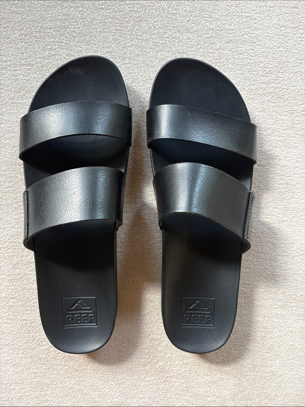 Reef Women’s Black Double-Strap Slide Sandals
